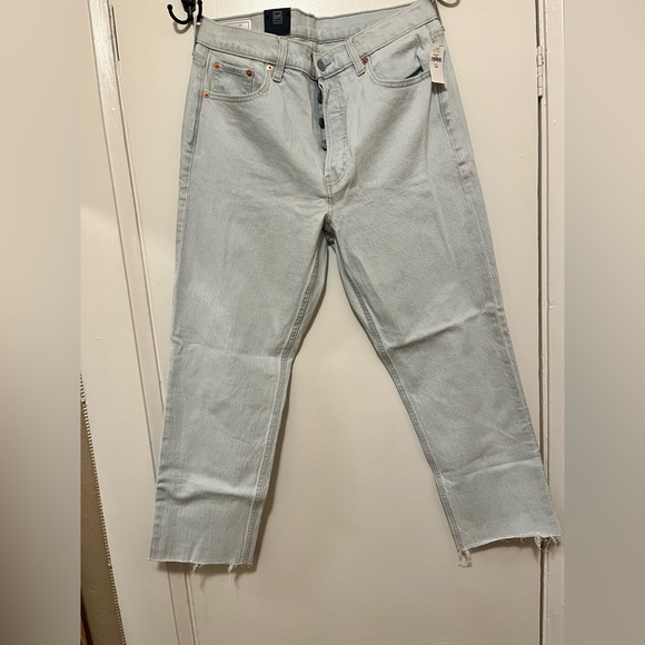 NWT GAP High Rise Cheeky Straight raw hem light jeans denim - Picture 5 of 5